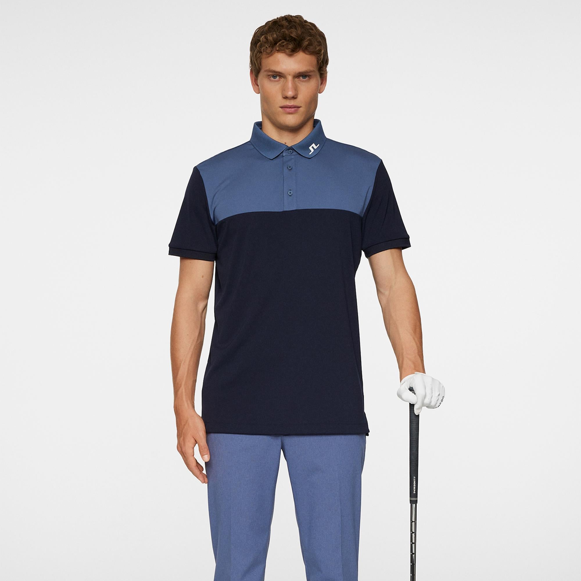 J Lindeberg Jeff Mens Golf Polo Shirt Navy